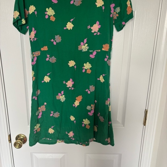 Modcloth Green Floral Button Front Dress With Pockets Size Small - Picture 10 of 10